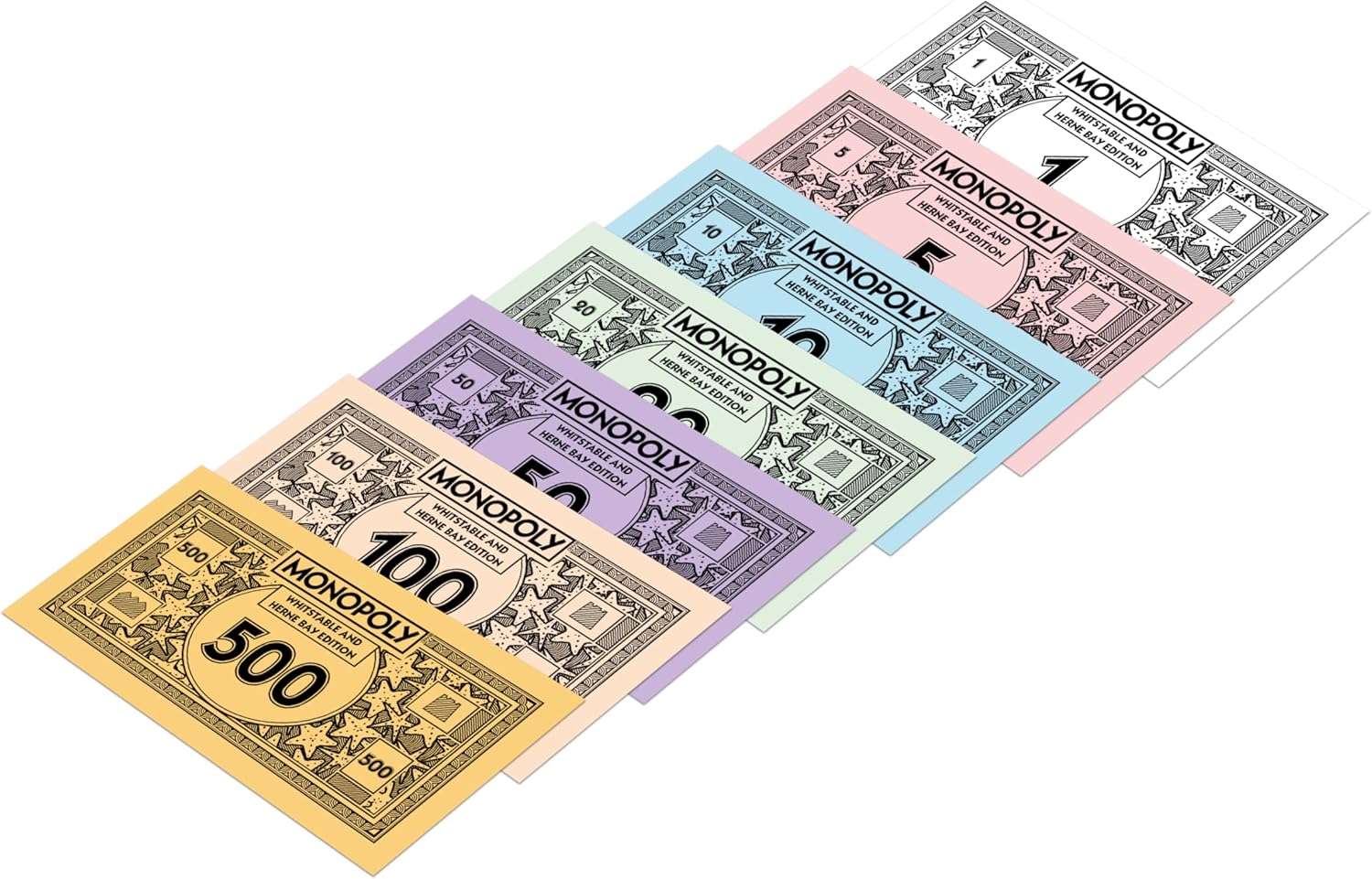 Winning Moves Whitstable and Herne Bay Regional Monopoly Board Game ideal for 2–6 players and makes a great gift for fans of the Kent coastline, aged 8 and up
