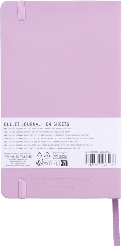 Bruynzeel - Bruynzeel Bullet Journal Lila 13x21cm 140 G/M 64 Vellen