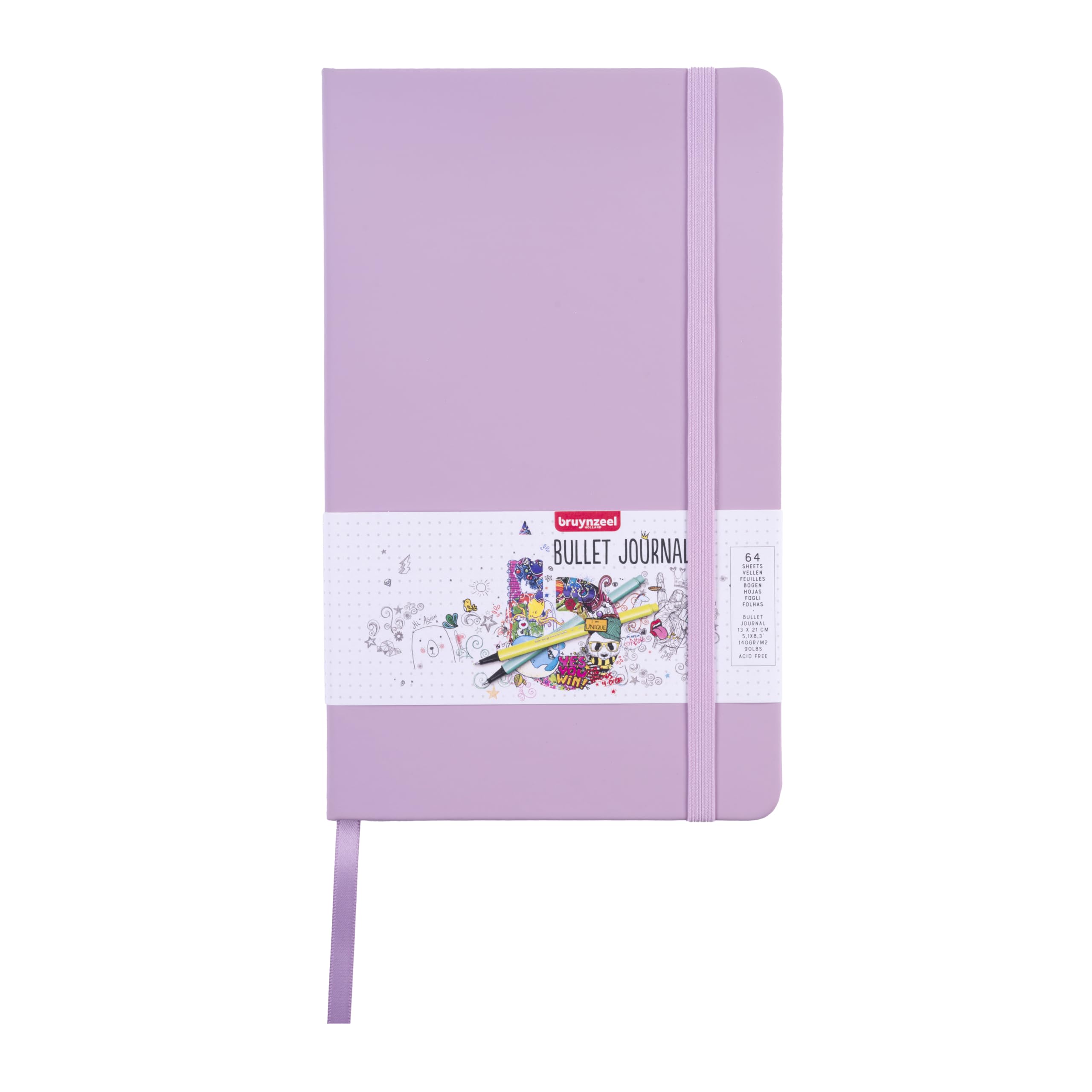 Bruynzeel - Bruynzeel Bullet Journal Lila 13x21cm 140 G/M 64 Vellen