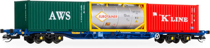 Hornby TT TT6030 Touax KFA Container Wagon with 3x20 Containers