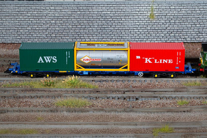 Hornby TT TT6030 Touax KFA Container Wagon with 3x20 Containers