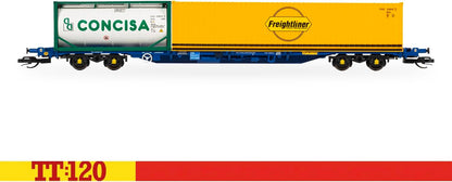 Hornby TT TT6031 Touax KFA Container Wagon with 1x20 & 1x40 Containers