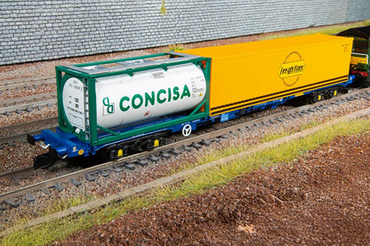 Hornby TT TT6031 Touax KFA Container Wagon with 1x20 & 1x40 Containers