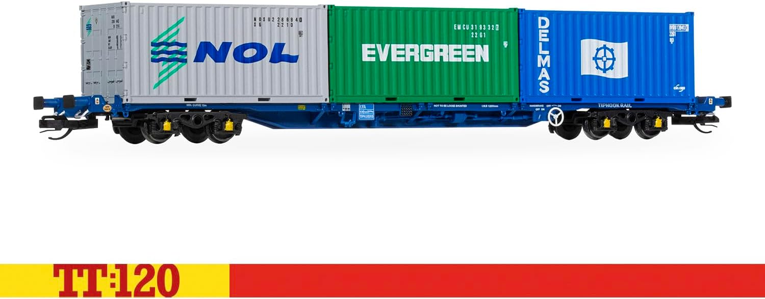 Hornby TT TT6031 Touax KFA Container Wagon with 1x20 & 1x40 Containers