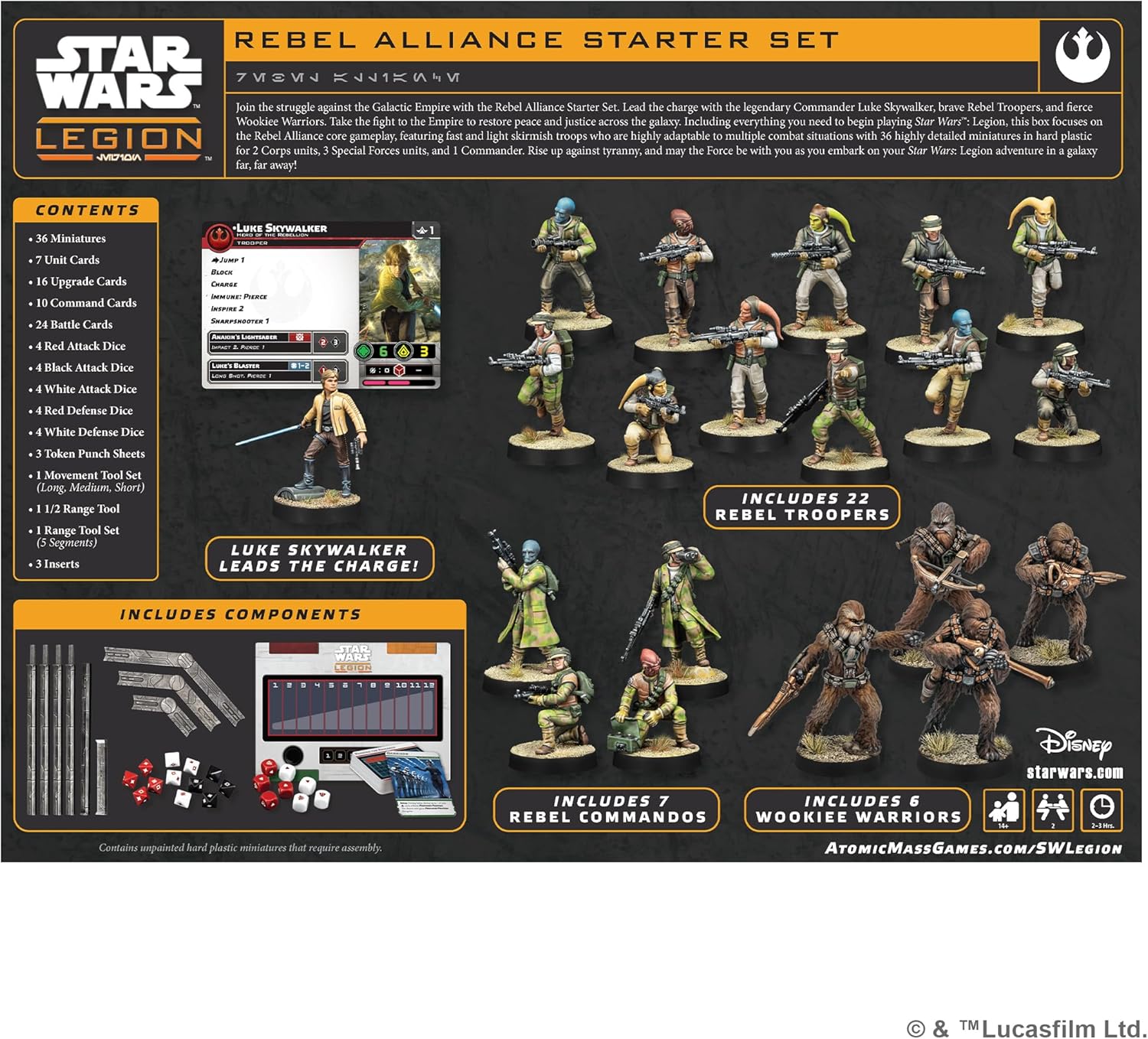 Asmodee | Star Wars: Legion - Rebel Alliance Starter Set | Board Game | Ages 14+ | 2 Players | 90+ Minutes Playing Time
