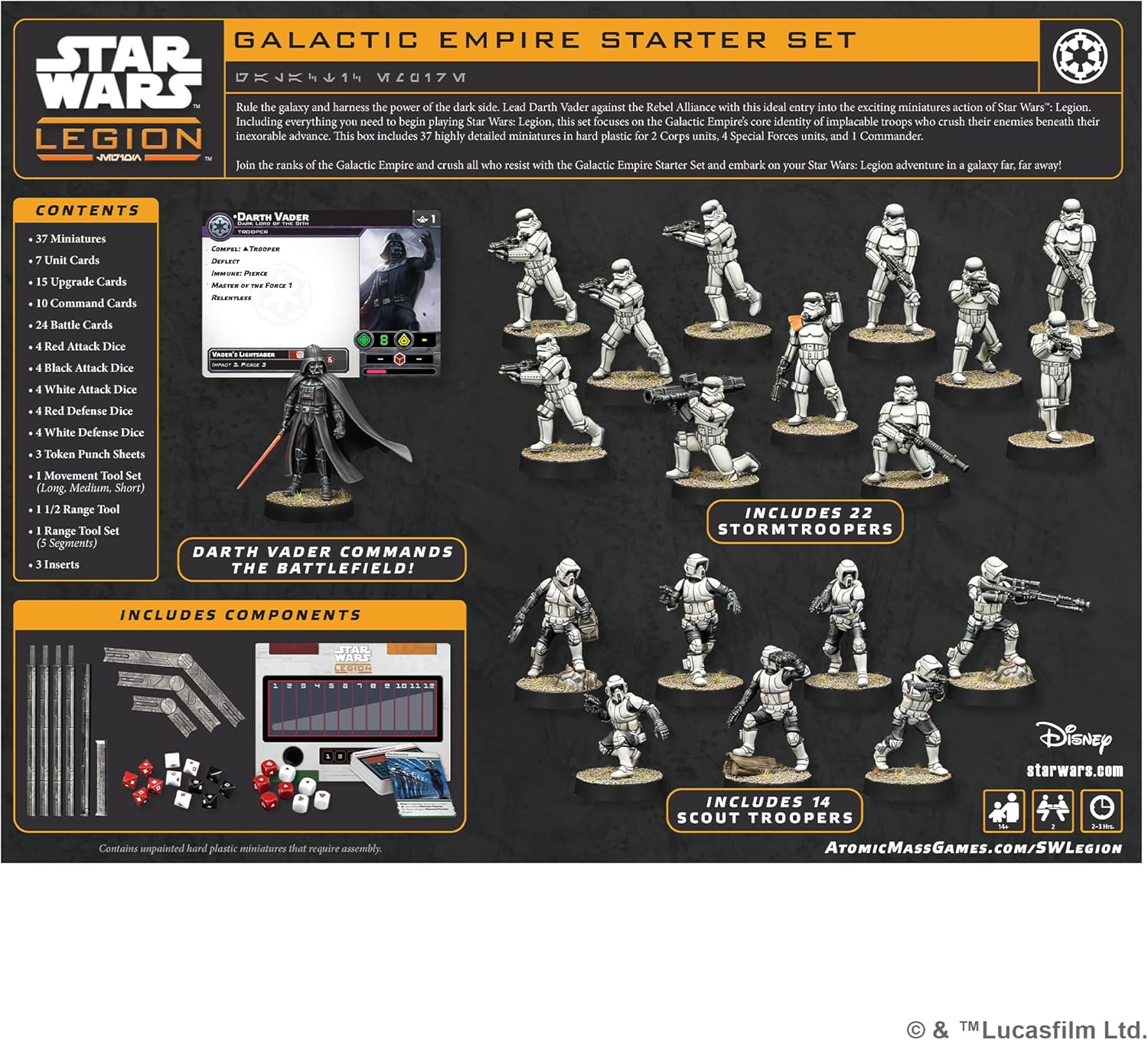 Asmodee | Star Wars: Legion - Galactic Empire Starter Set | Board Game | Ages 14+ | 2 Players | 90+ Minutes Playing Time