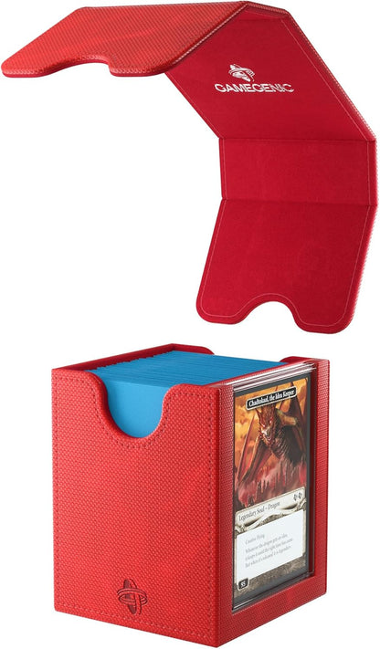 Gamegenic | Squire Plus 100+ XL Convertible Red Commander Deck Box | Card Holder