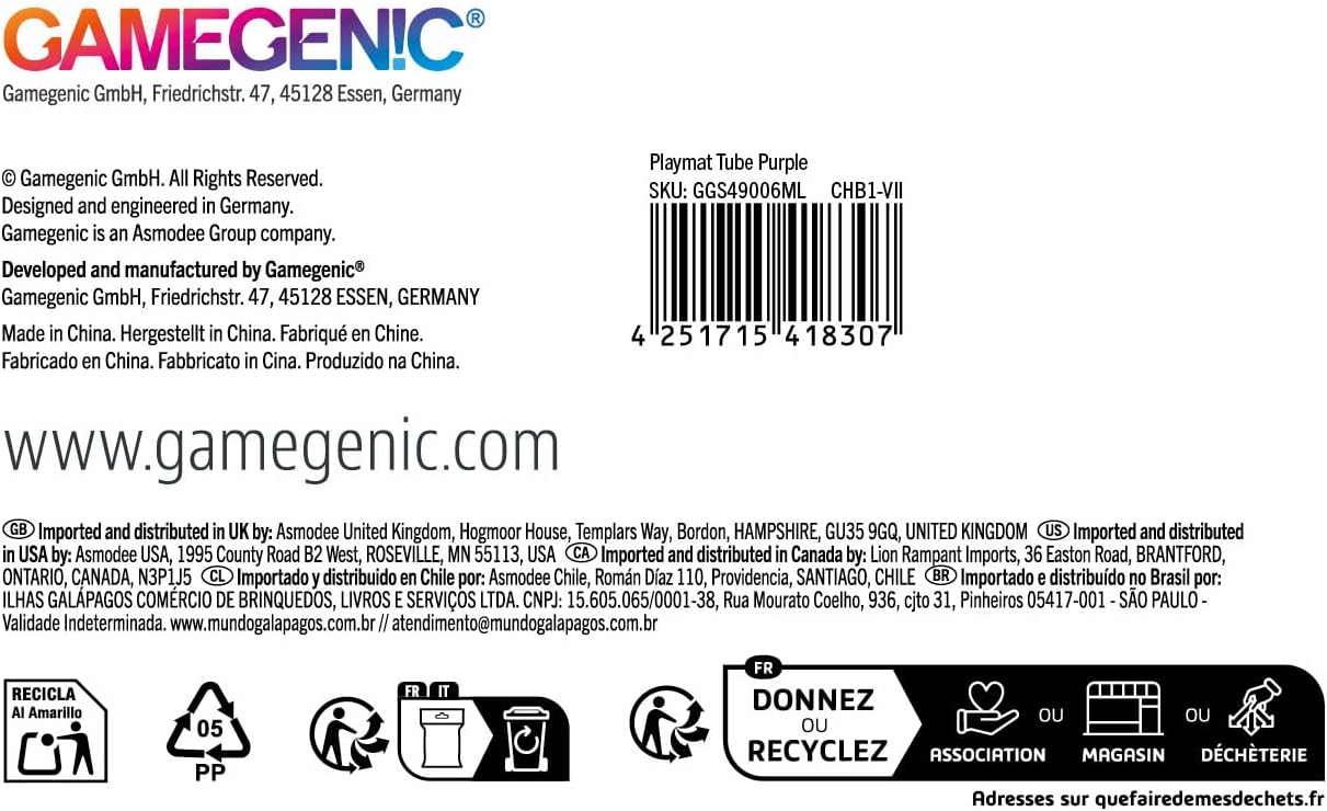 Gamegenic | Purple Playmat Tube | Card Game Accessory