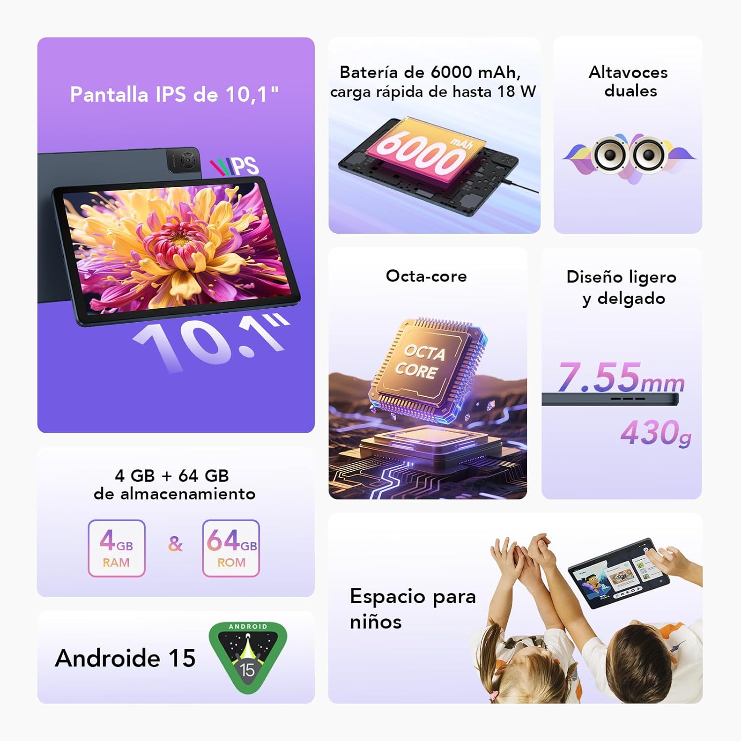 Tablet Tcl 8483A1-2Alca111 10,1`` 4 Gb Ram 64 Gb Anthracite