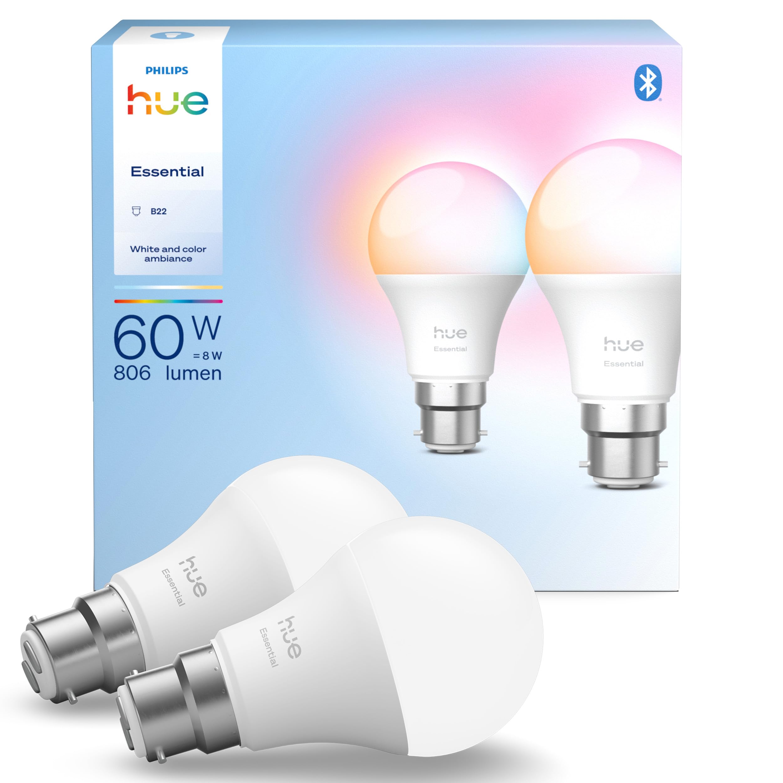 Philips Hue Essential WCA 806 A60 E27 2P