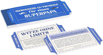 Legami - Pad of 24 Vouchers for Dads in German Language - Family Activities - Tear-Off Coupons - Gift Idea - Dad Theme - 8" x 3.3"