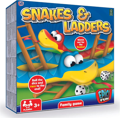 HTI Toys Traditional Games Snakes & Ladders Family Board Game Set