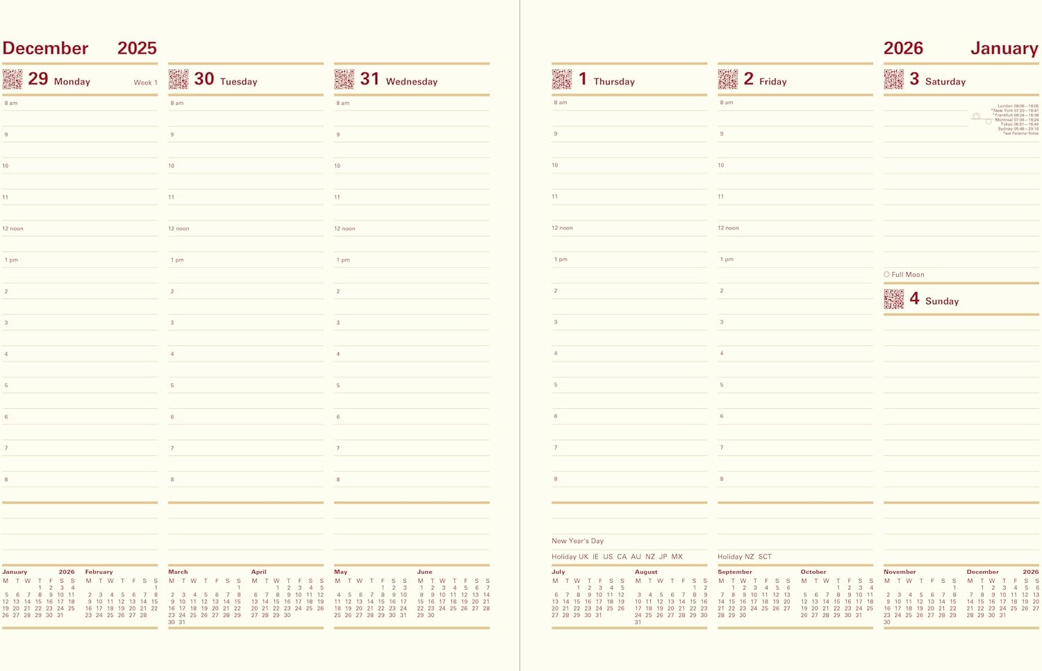 Letts of London Lexicon Quarto week to view with appointments 2026 diary - Black 26-TL3YBK