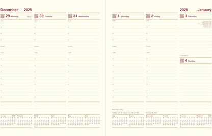 Letts of London Lexicon Quarto week to view with appointments 2026 diary - Black 26-TL3YBK
