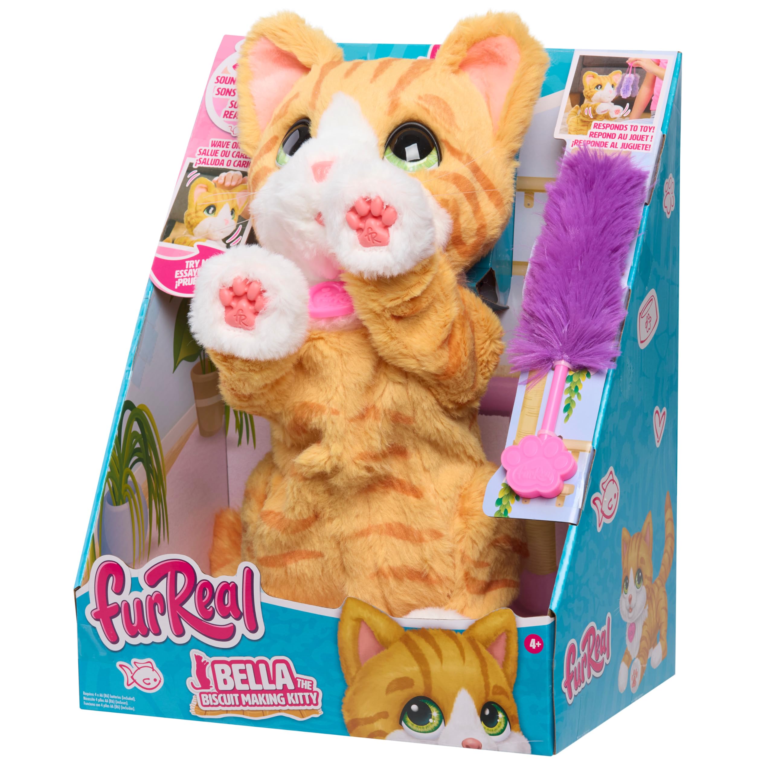 Just Play furReal Bella the Biscuit-Making Kitty, 10 Inch Interactive Cat Toy, for Boys and Girls, Ages 4 and Up