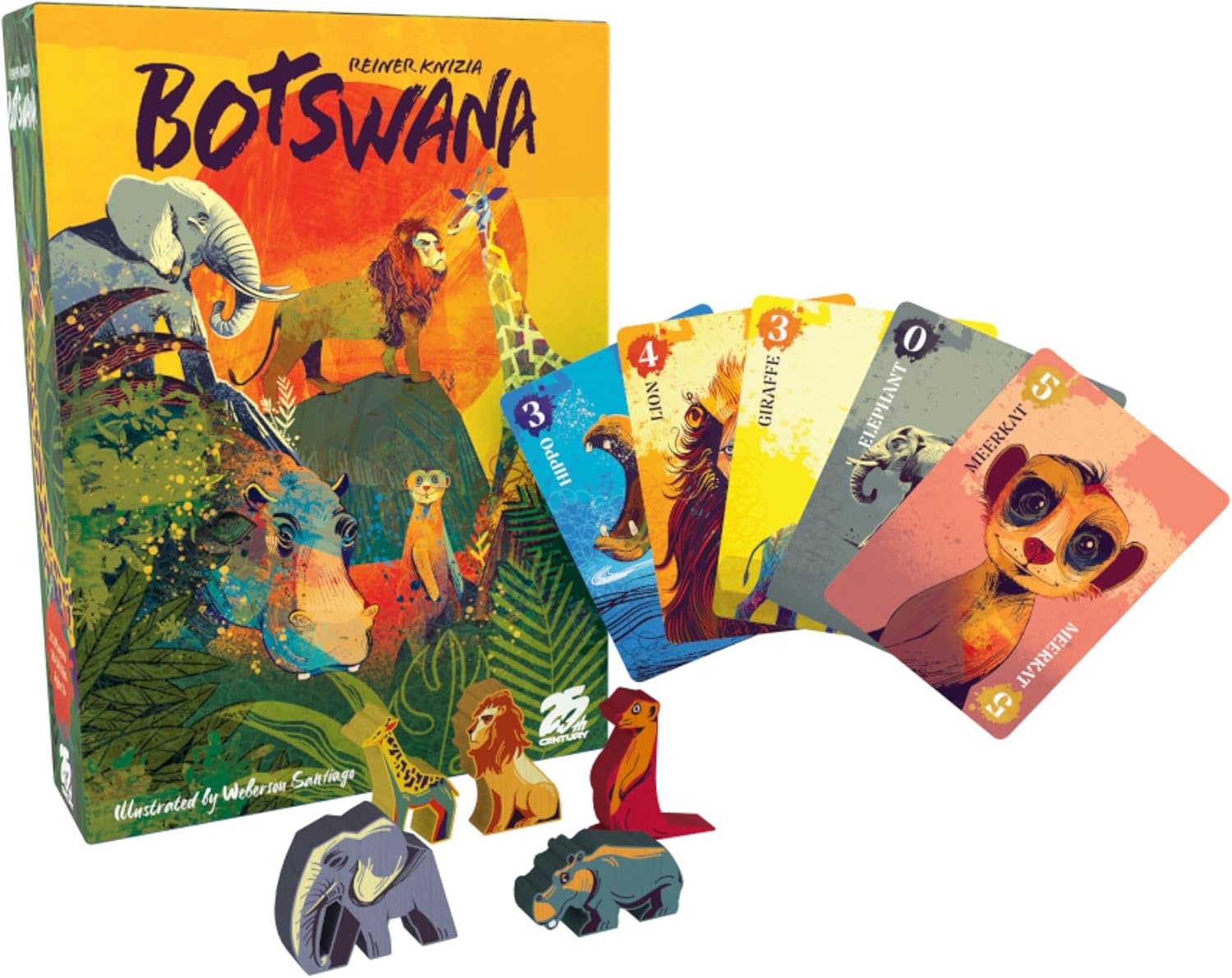 25th Century Games Botswana – Animal Collecting Strategy Card Game by Reiner Knizia Ages 7+ | 2–5 Players | 20–30 Min Playtime