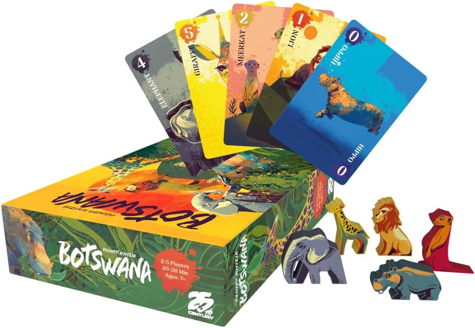 25th Century Games Botswana – Animal Collecting Strategy Card Game by Reiner Knizia Ages 7+ | 2–5 Players | 20–30 Min Playtime