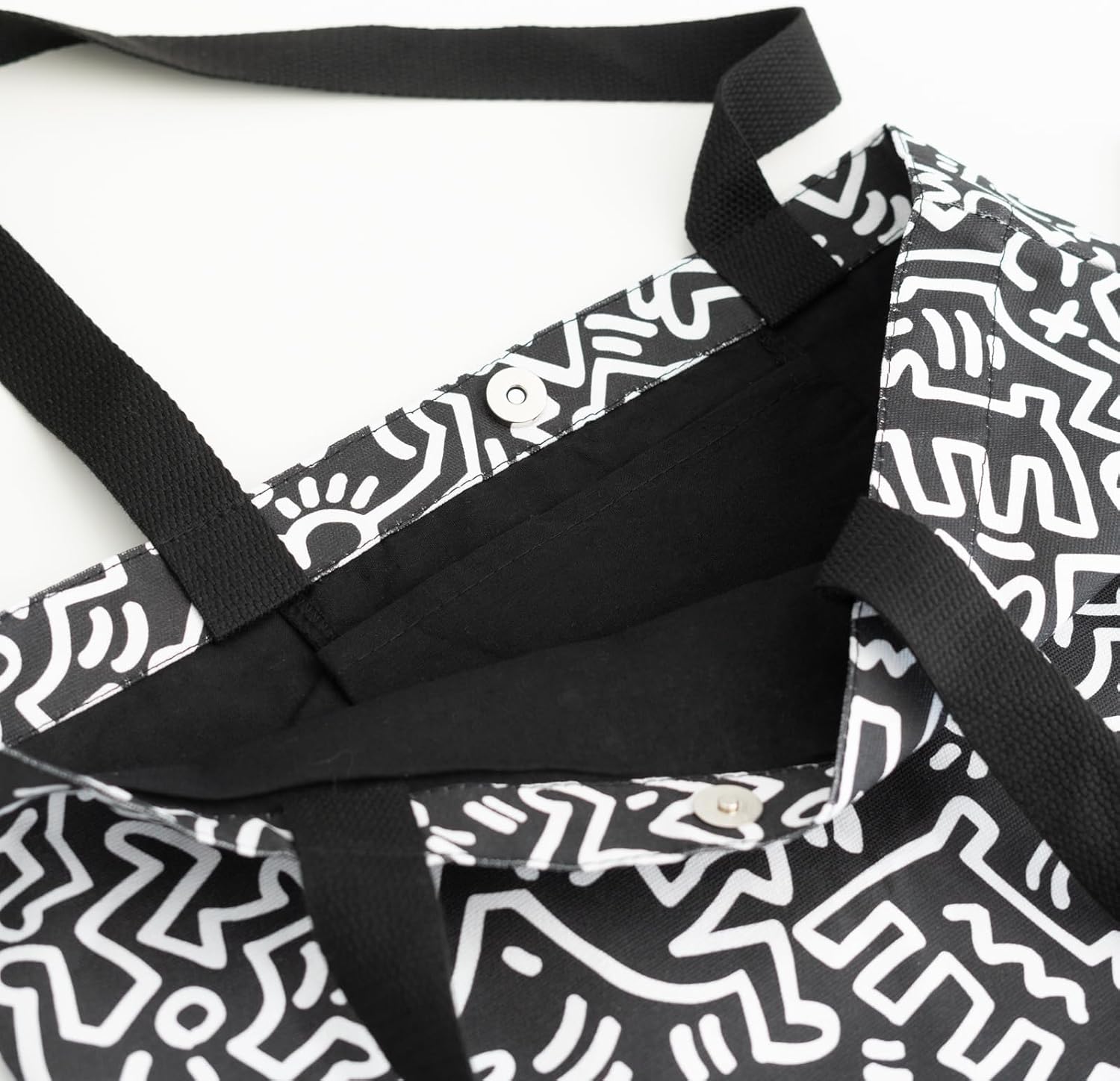 Grupo Erik: Tote Bag KEITH HARING | borsa shopper bag arte pop 37x42cm, Borsa Tote 100% cotone, 2 manici |Borsa tela, borsa donna, tote bag università