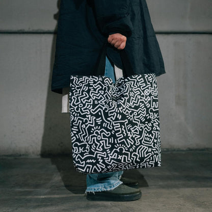 Grupo Erik: Tote Bag KEITH HARING | borsa shopper bag arte pop 37x42cm, Borsa Tote 100% cotone, 2 manici |Borsa tela, borsa donna, tote bag università