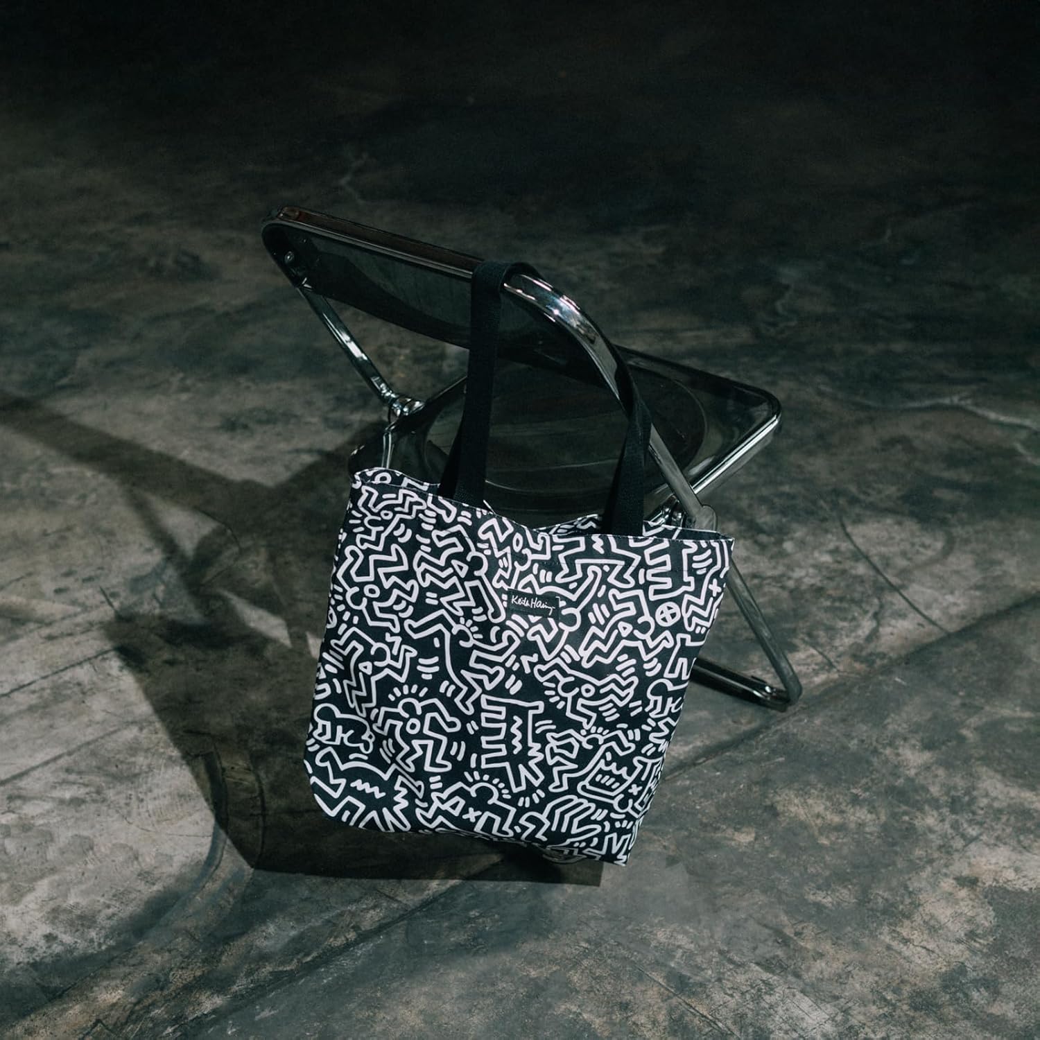 Grupo Erik: Tote Bag KEITH HARING | borsa shopper bag arte pop 37x42cm, Borsa Tote 100% cotone, 2 manici |Borsa tela, borsa donna, tote bag università