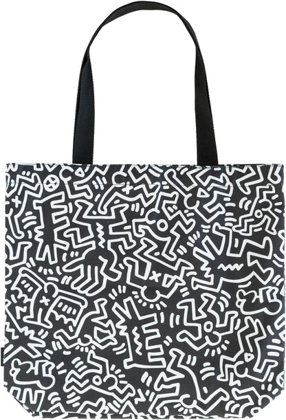 Grupo Erik: Tote Bag KEITH HARING | borsa shopper bag arte pop 37x42cm, Borsa Tote 100% cotone, 2 manici |Borsa tela, borsa donna, tote bag università