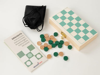 Recent Toys On-The-Go DraughtsTravel Board Set Game -Travel Draughts Set with Folding/Portable Storage Board-Traditional Strategy Game for Kids/Children/Adults
