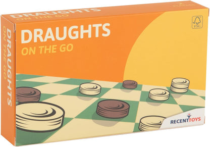 Recent Toys On-The-Go DraughtsTravel Board Set Game -Travel Draughts Set with Folding/Portable Storage Board-Traditional Strategy Game for Kids/Children/Adults