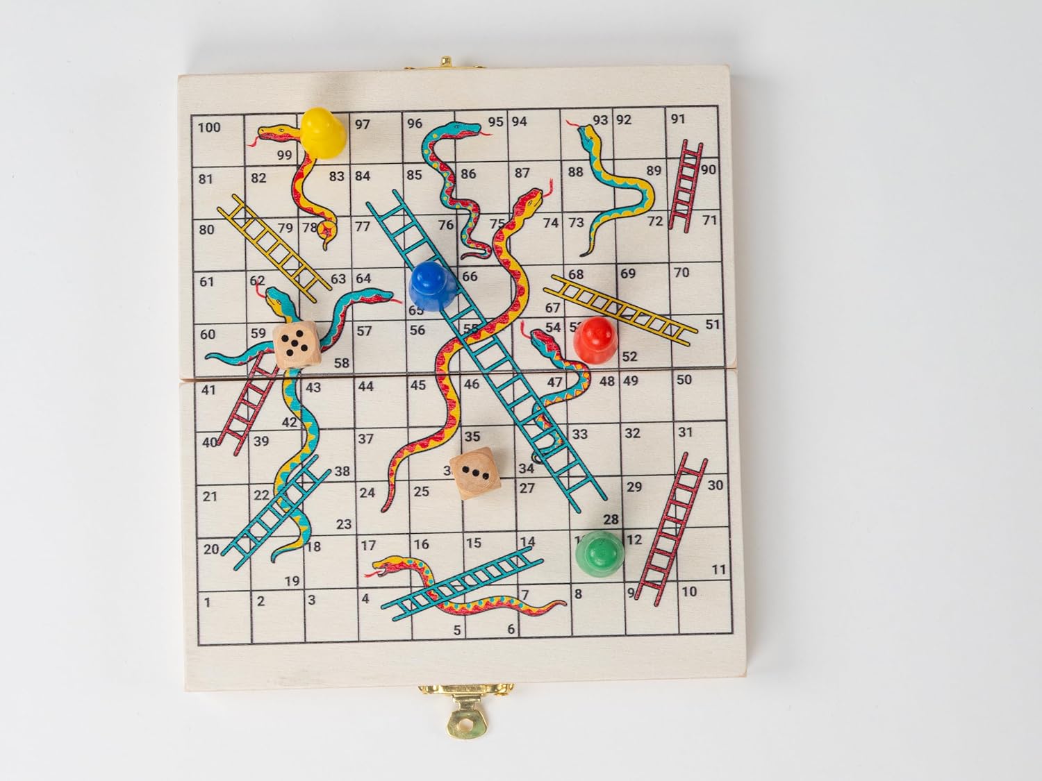 Recent Toys On-The-Go Snakes & LaddersTravel Board Set Game -Travel Snakes & Ladders Set with Folding/Portable Storage Board-Traditional Strategy Game for Kids/Children/Adults