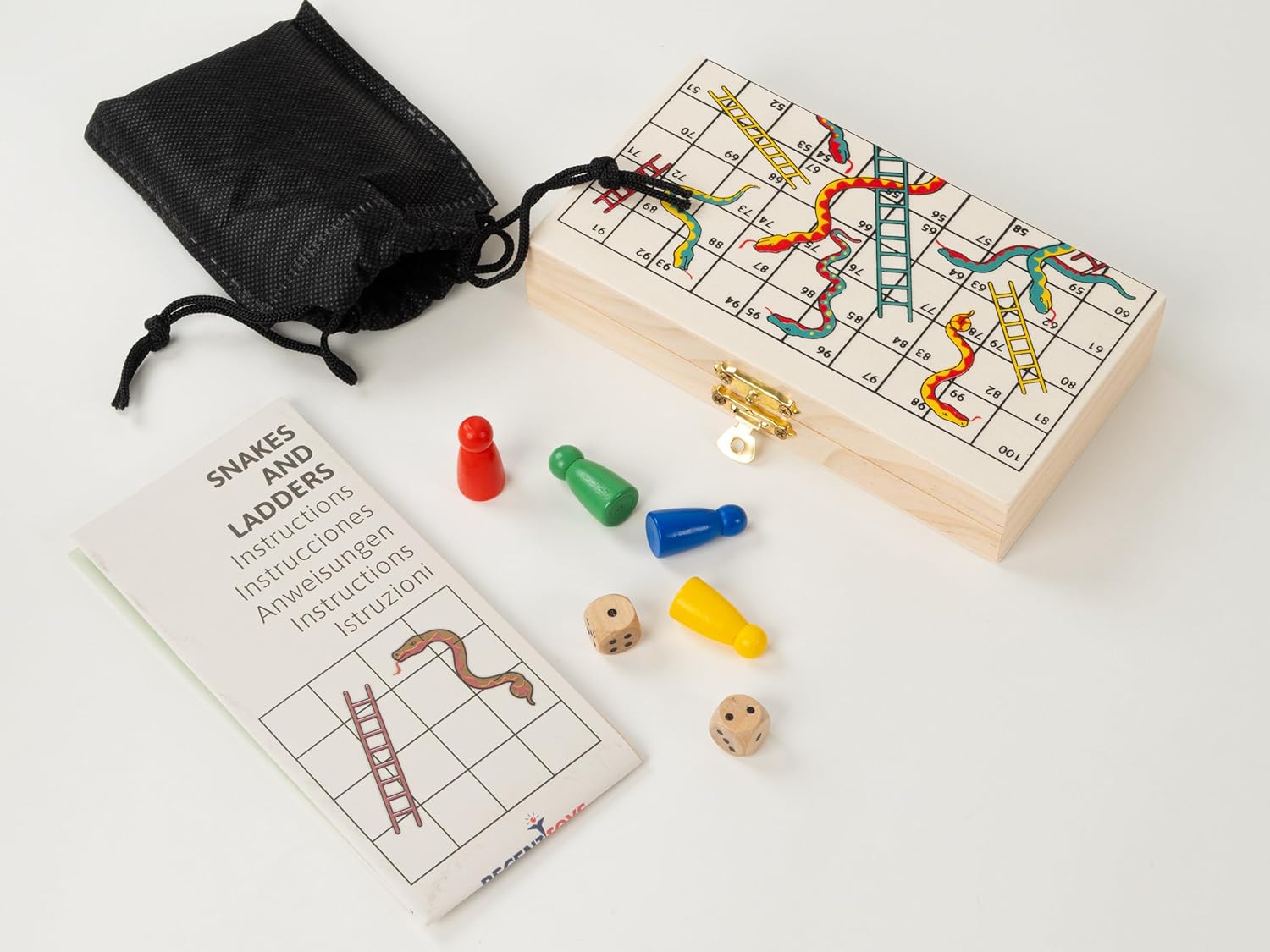Recent Toys On-The-Go Snakes & LaddersTravel Board Set Game -Travel Snakes & Ladders Set with Folding/Portable Storage Board-Traditional Strategy Game for Kids/Children/Adults