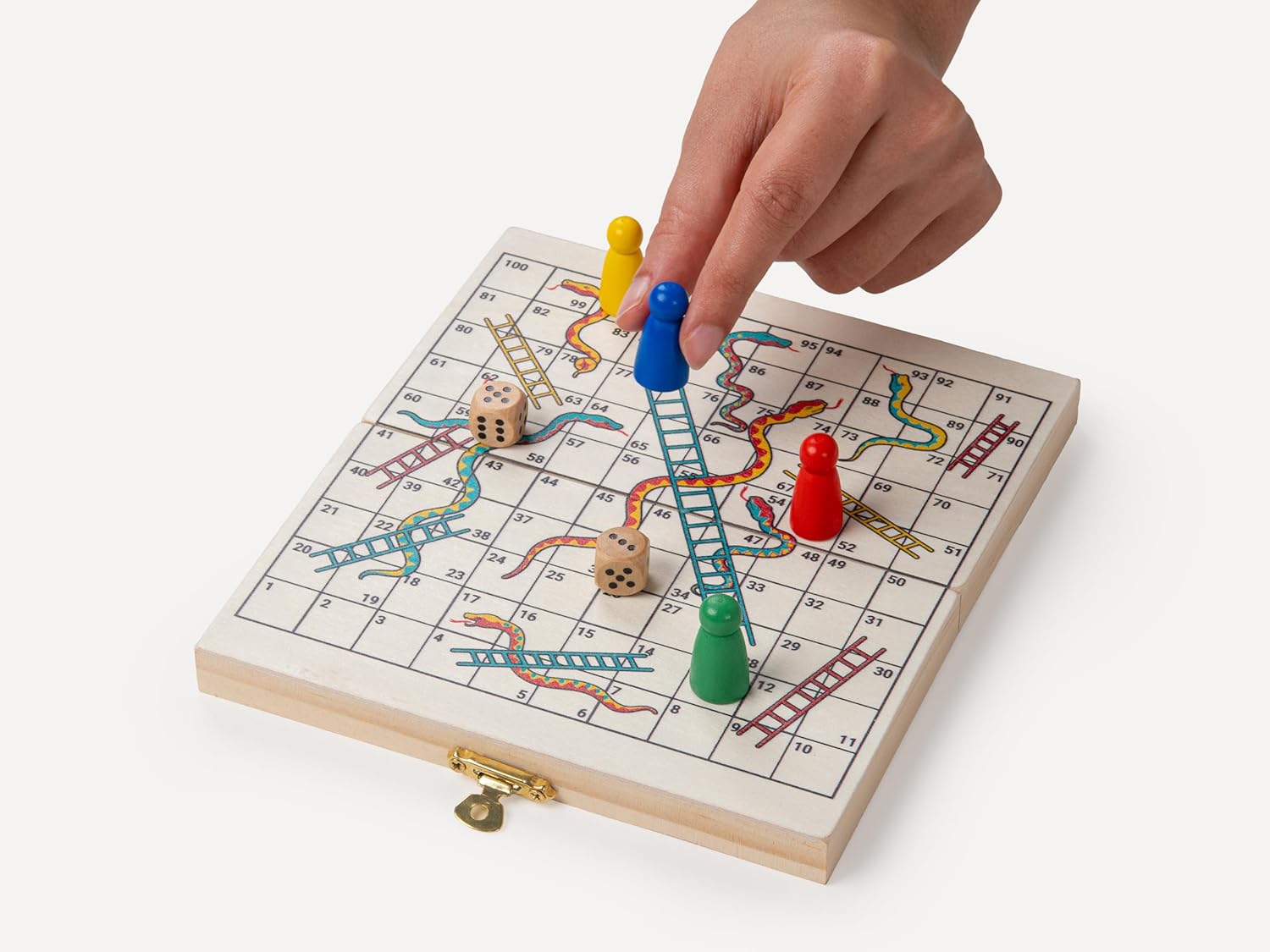 Recent Toys On-The-Go Snakes & LaddersTravel Board Set Game -Travel Snakes & Ladders Set with Folding/Portable Storage Board-Traditional Strategy Game for Kids/Children/Adults