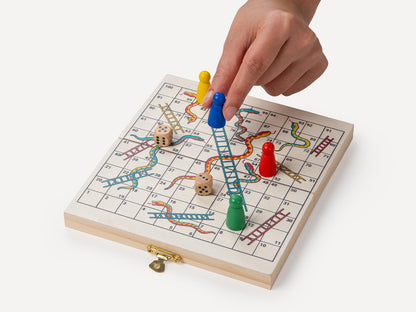 Recent Toys On-The-Go Snakes & LaddersTravel Board Set Game -Travel Snakes & Ladders Set with Folding/Portable Storage Board-Traditional Strategy Game for Kids/Children/Adults