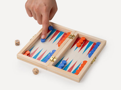 Recent Toys On-The-Go Backgammon Travel Board Set Game -Travel Backgammon Set with Folding/Portable Storage Board-Traditional Strategy Game for Kids/Children/Adults