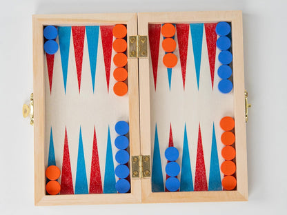 Recent Toys On-The-Go Backgammon Travel Board Set Game -Travel Backgammon Set with Folding/Portable Storage Board-Traditional Strategy Game for Kids/Children/Adults