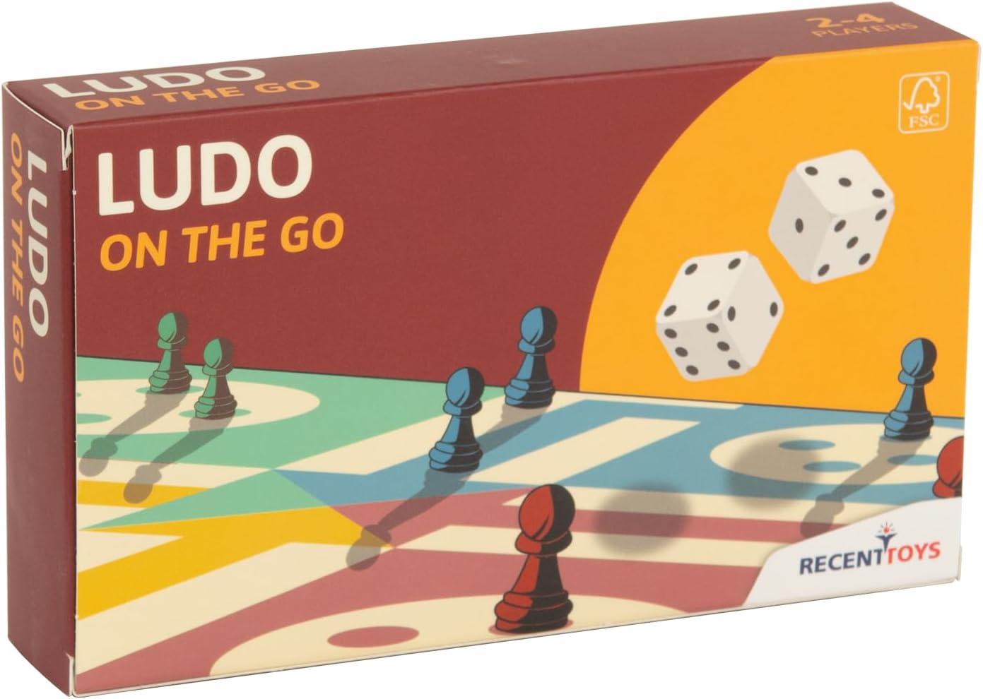 Recent Toys On-The-Go LudoTravel Board Set Game -Travel Ludo Set with Folding/Portable Storage Board-Traditional Strategy Game for Kids/Children/Adults