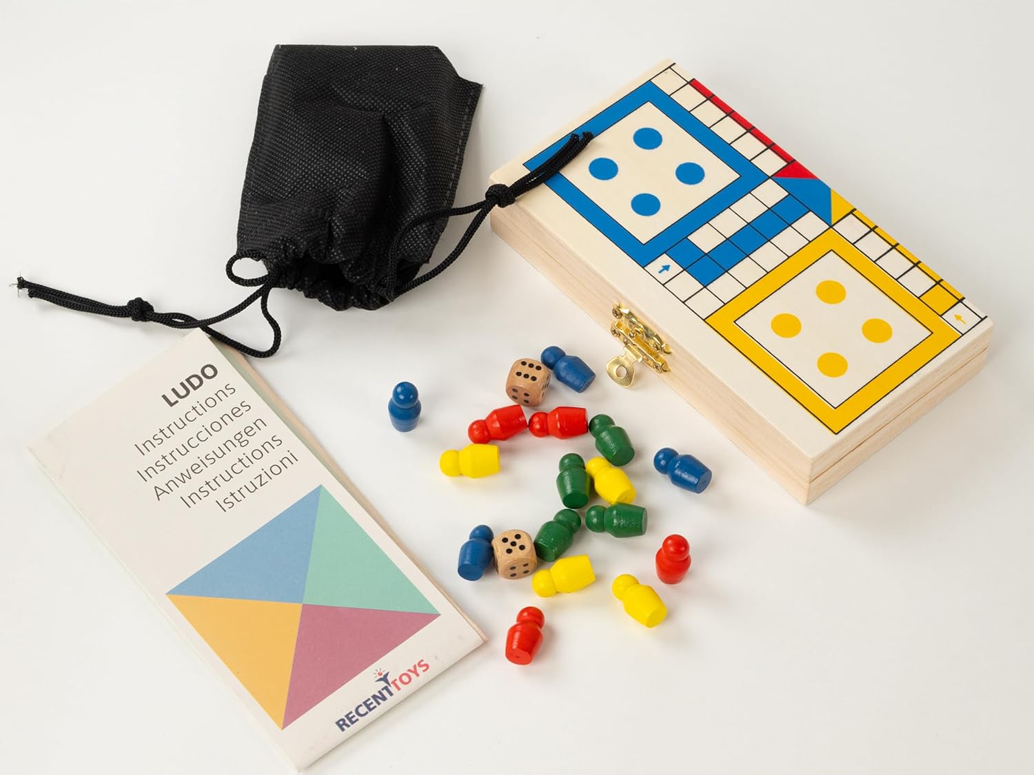 Recent Toys On-The-Go LudoTravel Board Set Game -Travel Ludo Set with Folding/Portable Storage Board-Traditional Strategy Game for Kids/Children/Adults