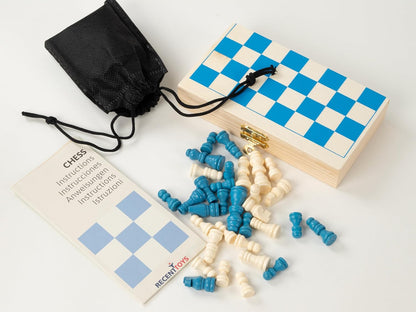 Recent Toys On-The-Go Chess Travel Board Set Game -Travel Chess Set with Folding/Portable Storage Board-Traditional Strategy Game for Kids/Children/Adults