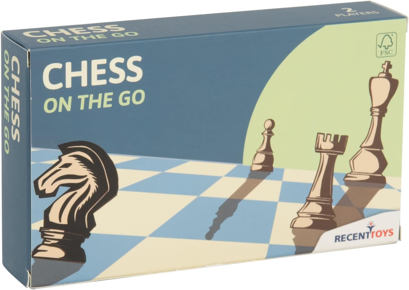 Recent Toys On-The-Go Chess Travel Board Set Game -Travel Chess Set with Folding/Portable Storage Board-Traditional Strategy Game for Kids/Children/Adults