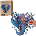 Recent Toys Wooden Jigsaw Puzzle Elephant for Adults and Kids.174 Piece puzzle, large size 30 x 29.5cm with Unique Shaped pieces. Includes wooden storage gift box and stand.