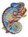 Recent Toys Wooden Jigsaw Puzzle Chameleon for Adults and Kids.195 Piece puzzle, large size 28 x 36cm with Unique Shaped pieces. Includes wooden storage gift box and stand.