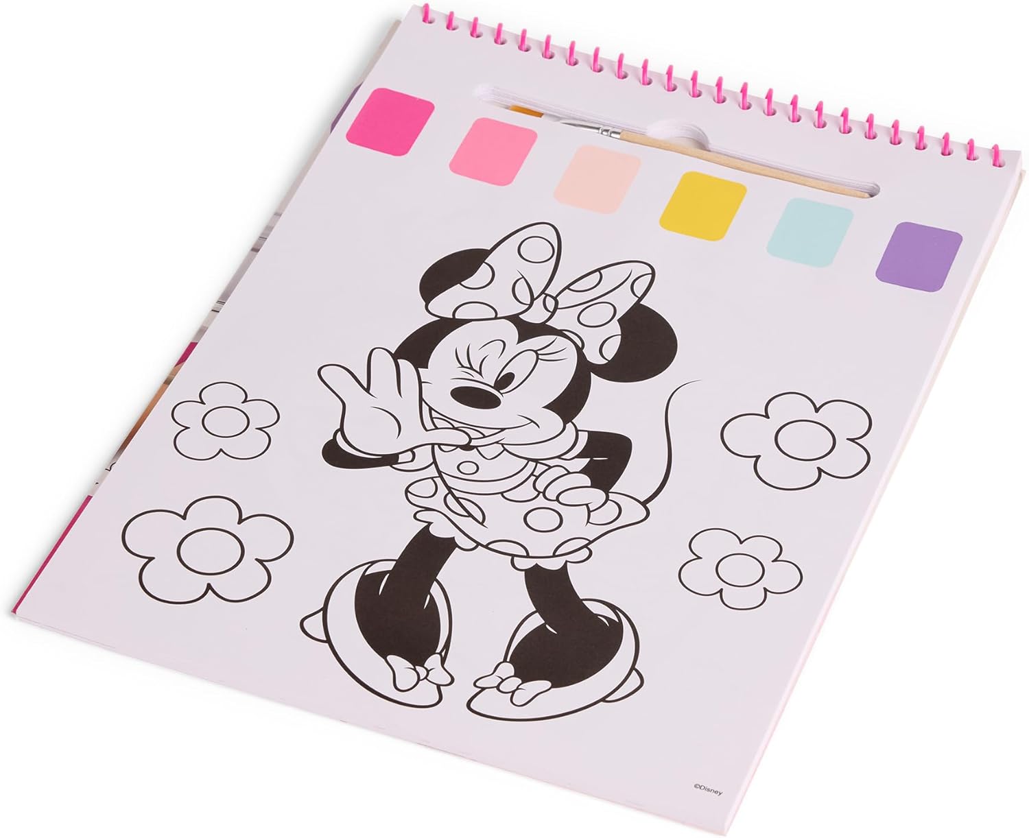 Disney Junior Minnie Mouse - Waterverf Kleurboek met Penseel - 24 Magische Platen - Klaar voor Gebruik met Water - Creatief Speelgoed vanaf 3 Jaar (MM24355