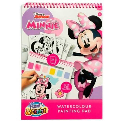Disney Junior Minnie Mouse - Waterverf Kleurboek met Penseel - 24 Magische Platen - Klaar voor Gebruik met Water - Creatief Speelgoed vanaf 3 Jaar (MM24355