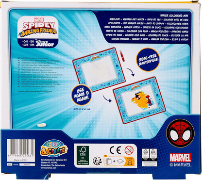 Spidey SP24359 Waterverfmat, Marvel-waterverfmat voor kinderen, herbruikbare tekenset met pen, schoon schilderen zonder chaos, creatief Disney speelgoed voor jongens en meisjes
