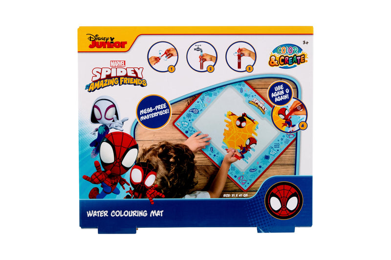 Spidey SP24359 Waterverfmat, Marvel-waterverfmat voor kinderen, herbruikbare tekenset met pen, schoon schilderen zonder chaos, creatief Disney speelgoed voor jongens en meisjes