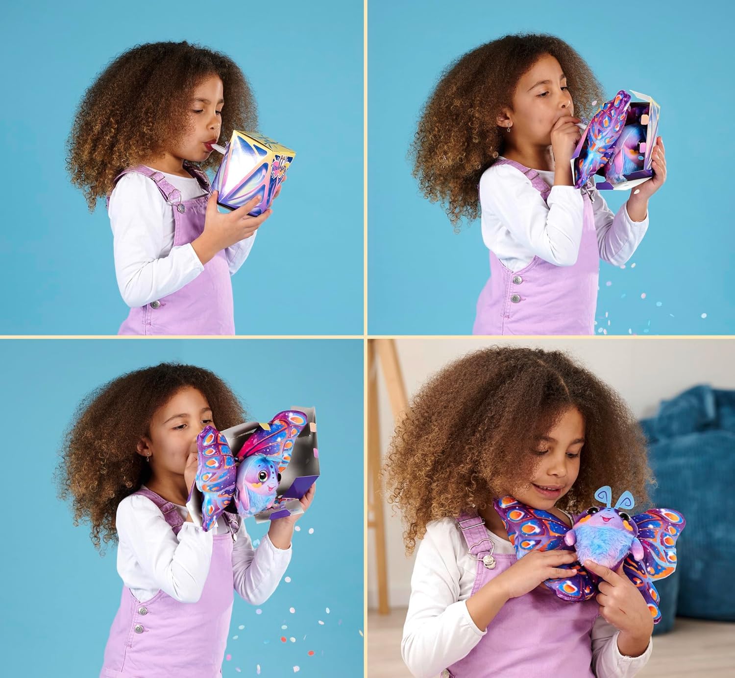 Simba - FluffyFly 4 assortimenti, morbido peluche da 12 cm, misura ali 30 cm, soffia nella confezione e prende vita, per bambini dai 3 anni, 105951575