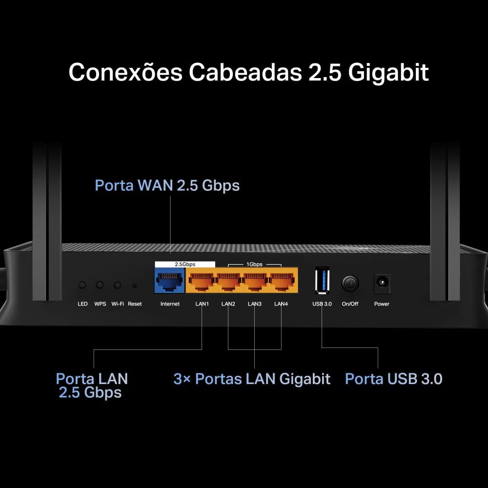 Router Tp-Link Be3600 Black Rj45 Ethernet Lan