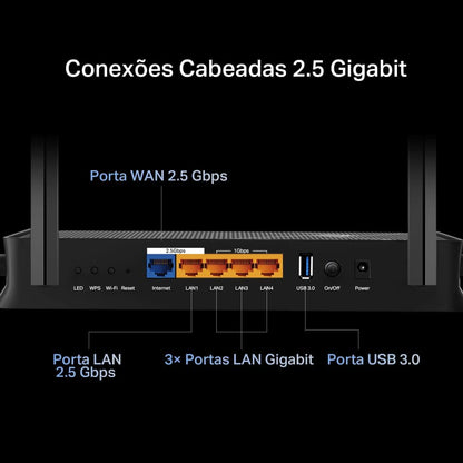 Router Tp-Link Be3600 Black Rj45 Ethernet Lan