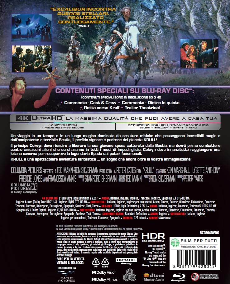 Krull - 4K Steelbook (Bd 4K + Bd Hd)