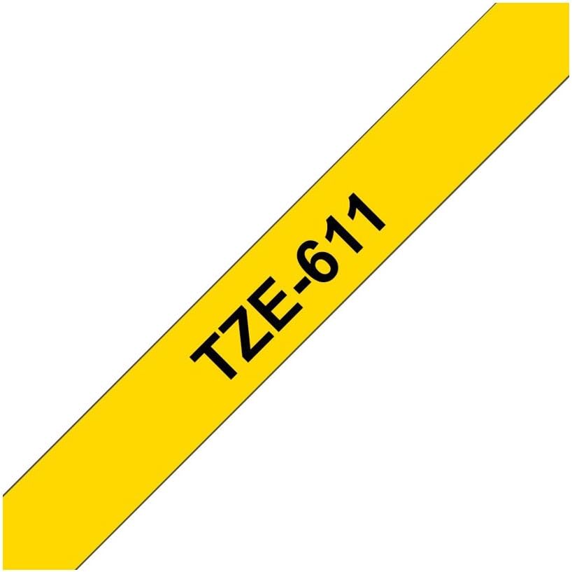 Brother TZe-611 - Black on yellow - Roll (0.6 cm) 1 cassette(s) laminated tape - for Brother PT-D210, D600, H110, P-Touch PT-1005, 1880, P-Touch Cube Pro PT-P910