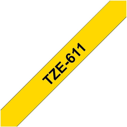 Brother TZe-611 - Black on yellow - Roll (0.6 cm) 1 cassette(s) laminated tape - for Brother PT-D210, D600, H110, P-Touch PT-1005, 1880, P-Touch Cube Pro PT-P910