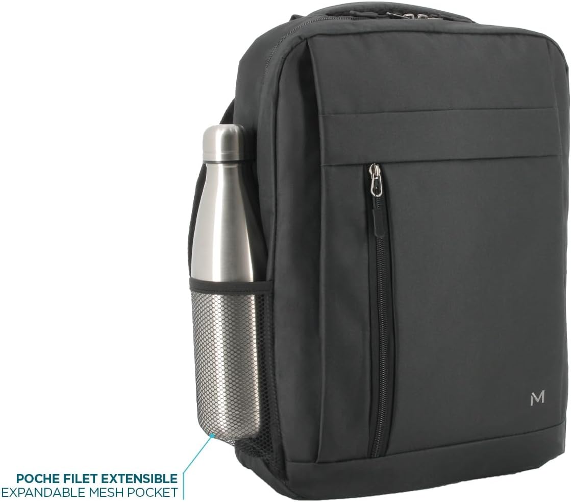 MOBILIS Laptop Backpack 16 Inches (18L) Compact Design Business Bag Black
